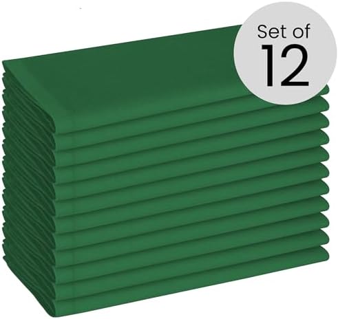 Cotton Clinic Cloth Dinner Napkins - Perfect Everyday Use Table Napkins - Soft Durable Washable - Ideal for Party Wedding Christmas Easter - Set of 12-20x20 inches Green Napkins - Image 2