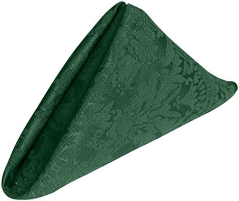 Ultimate Textile 17x17-Inch Square Damask Cloth Napkins, Hunter, Set of 36 by UltimateTextile