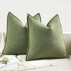 MIULEE Pack of 2 Sage Decorative Chenille Pillow Covers 20x20 Inch - Image 6