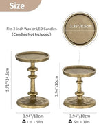 NUPTIO Gold Candle Holders for Pillar: Antique Brass Cast Iron Candle Stand - Image 4