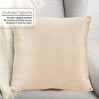 Nestl Throw Pillow Covers, Cozy Velvet Decorative Pillow Cases 24x24 Inches, Soft Solid Couch Pillow Covers for Sofa, Bed and Car, Set of 4 - Beige Cream - Image 4