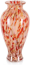 Red Hand Blown Glass Vase 11.8" Tall Beautiful Designer Flower Vase by LCCCK