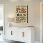 Ship Next Day - Framed American Flag Canvas Wall Art, Patriotic USA Typography Pledge of Allegiance Print, Vintage Farmhouse Home Decor Painting for Office, Living Room, Bedroom - Image 3
