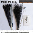 17" Black & Dark Grey Dried Flower Bouquet, DIY for Bohemian Home Decor - Image 2