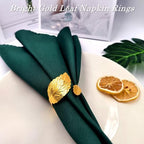 Gold Napkin Rings Set of 50, Bright Golden Leaf Napkins Rings Holders - Image 4