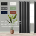 KOUFALL Grey Wide Curtains for Windows,Extra Width 60 x 84 Inch Long,100% Blackout Curtain Blinds for Bedroom Living Room,5 x 7 5x7 FT,Dark Gray - Image 2