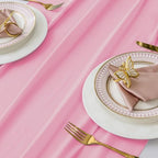 MDS Pack of 25 | Rose Pink | 10ft Chiffon Table Runner 29x120 Inches Long Romantic Rustic Sheer Gauze Runner for Wedding Bridal Shower Birthday Banquets Engagement Spring Easter Boho Decorations - Image 4
