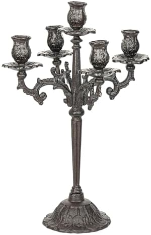 Sungmor Cast Iron Candlestick Holders - 17Inch Tall & 5 Arms by Sungmor
