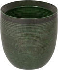 Creative Co-Op Textured Stoneware Planter, Green by Unknown