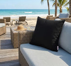 Outdoor/Indoor Sunbrella Throw Pillows Square Set of 2 Pieces 20 inch x 20 inch Canvas Black - Cover Only, Insert Not Included - Image 3