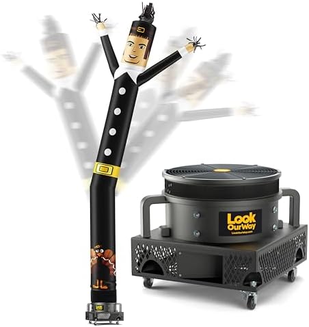 LookOurWay Air Dancers Inflatable Tube Man Set - 20ft Tall Wacky Waving Inflatable Dancing Tube Guy with Air Dancer Blower - Thanksgiving Theme - Pilgrim by LookOurWay