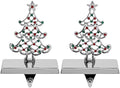 Christmas Stocking Holders – 2-Pack Christmas Tree Stocking Holders for Mantle – Metal Tree Stocking Holder Stand with Colored Stones – Durable and Stable Decorative Stand by Unknown
