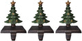 Lulu Decor Cast Iron Christmas Stocking Holders for Mantle, Solid Green Tree Topped with Gold Star, Weighted Sturdy Tree Hooks Hangers for Holiday Decoration (Set of 3) by LuluDecor