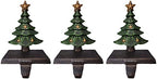 Lulu Decor Cast Iron Christmas Stocking Holders for Mantle, Solid Green Tree Topped with Gold Star, Weighted Sturdy Tree Hooks Hangers for Holiday Decoration (Set of 3) by LuluDecor