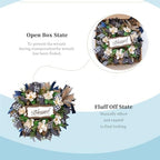 22 Inch Spring Wreath Blessed Magnolia Wreath with Buffalo Check and Burlap Ribbon - Farmhouse Front Door Wreaths Decor for All Seasons - Rustic Home Wall Porch Decor - Image 4