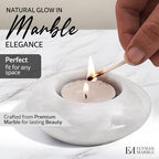 Tea Light Candle Holders Set of 3 – Handcrafted Natural Marble Tealight & Votive Holders in Graduated Sizes (4", 3.5", 3"), Decorative Stone Candle Holders for Home Décor & Table Centerpieces - Image 2