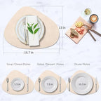 ADRIMER Placemats, Heat Resistant Round Placemats Set of 8 Washable 13 x 17 Inch, Waterproof Table Mats Wipeable for Kitchen, Dining Room Table Christmas Decor, Beige - Image 4