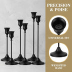 Black Taper Candle Holders 4 Sets(12 Pcs) - Tall Metal Candlestick Holders for Table Centerpiece, Formal Dinner, Wedding, Fireplace Mantel Decor, Fits 3/4 Inch Thick Candles - Image 5