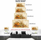 WAXWHELK Fall Canvas Wall Art, Rustic Farmhouse Pumpkin Harvest Basket Painting Pictures for Autumn Thanksgiving Home Decor, Living Room Bedroom Wall Artwork, (24"x47") - Image 5