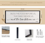 comurdyo Bless the Food Before Us Sign, 32" X 12", Black - Image 2