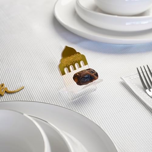 Ramadan Date Holder, Bismillah Islamic Calligraphy, Iftar Party, Ramadan Table Decoration, Eid Mubarak Gift (6 Pcs, Dome Design, Gold) - Image 4