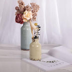 Multicolor Ceramic Vase Set of 3 - Coastal Rustic Farmhouse Decor Flower Vases for Shelf, Dining Room Table, Fireplace Mantel, Living Room, Coffee Table, Tabletop, Kitchen Cabinet, Entryway Decoration - Image 4