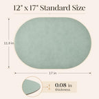 Homaxy Oval Heat Resistant Placemats Set of 8, Green - Image 5