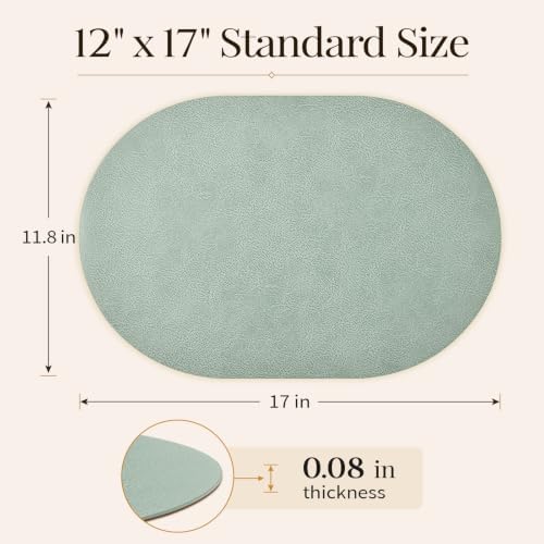 Homaxy Oval Heat Resistant Placemats Set of 8, Green - Image 5