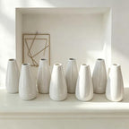 Modern White Ceramic Vase Set of 16 for Living Room Bedroom 5.1'' Minimalist Fresh Flower Vases for Home Decor Office Fireplace Centerpieces Nordic Style Gift for Fake Plant 16 Pack - Image 2