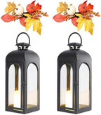 Bdor Fall Lanterns LED Candles 2 Pack 16 Inch Thanksgiving Decor Timer by Bdor