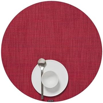 Chilewich Mini Basketweave Placemats, Round Woven Placemats Set of 4 by Chilewich