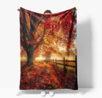 Red Maple Forest Flannel Blanket, 80X60in - Image 5