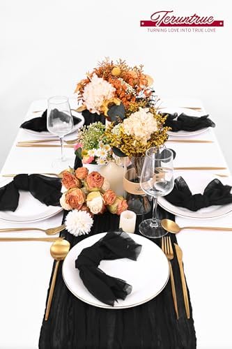 100 Pieces Cloth Napkins Black Dinner Cheesecloth Napkins for Wedding,Wrinkled Cloth Napkins Bulk for Home Party Rustic Table Decoration, 17 x 17 Inch - Image 6