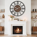 Pytha Sight 14 Inch Metal Roman Numerals Wall Clocks for Living Room Decor - Image 3