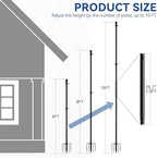 ZMTECH 10 FT Flag Pole with American Flag in Ground, Extra Thick Flag Pole Kit for Yard,Windproof Ground Flag Poles for Outside House Residential or Commercial（1 Pack） - Image 2