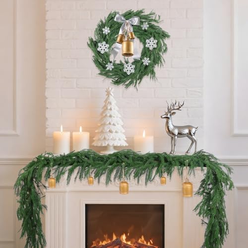 Rowfad 9Ft Norfolk Pine Garland for Mantle Christmas Decorations, 2 Set - Image 4