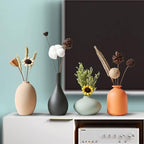 Vase Set of 4 with Dried Flower for Shelf Home Decor Matte Ceramic - Image 6