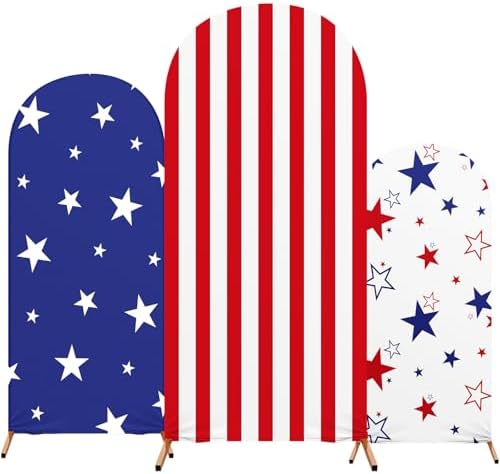 3 Pcs Patriotic Arch Cover Spandex Fitted 4ft 5ft 6ft,Star by RimCereal