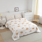 Erosebridal Girls Rainbow Comforter Set Kids Sun and Stars Quilt King Children Kawaii Planets Clouds Comforters & Sets Girly Cartoon Theme Bedding Set Iridescent Print Down Comforter + 2 Pillowcases - Image 3