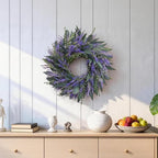 26 Inch Lavender Eucalyptus Wreaths for Front Door, Spring Summer Wreath,Large Eucalyptus Outdoor Wreath with Greenery Leaves for Porch,Wall,Holiday,Home Decor- Spring, Summer, Fall, All Seasons - Image 5