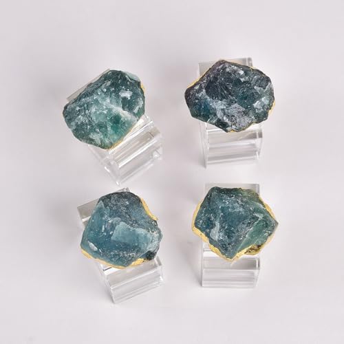 AMOYSTONE Green Fluorite Napkin Rings Glass Base Dining Table Decor - Image 6