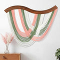 Blush Pink, Sage Green & White Macrame Wall Hanging Dip Dyed Yarn Wall Art by Mindsoft