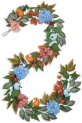 Montekin 6ft Fall Hydrangea Garland with Blue Pumpkins by Montekin