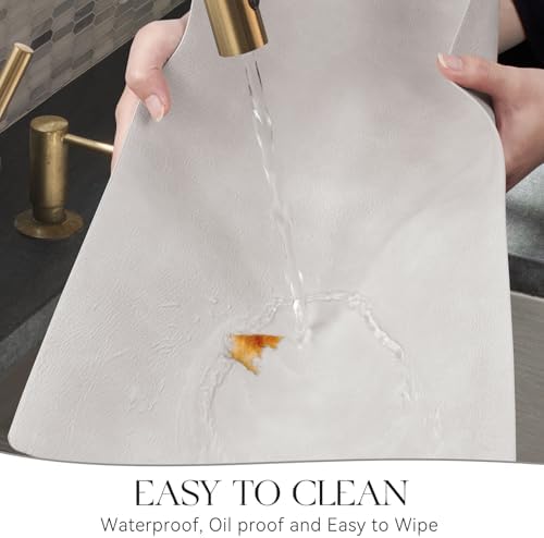 MOSAYT Vinyl Faux Leather Placemats, Set of 12, Light Grey - Image 4