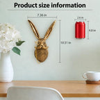UITWMKTG Gold Rabbit Head Wall Decor - Modern Animal Wall Sculpture, Bunny Wall Art for Living Room, Bedroom, Office, Gold Wall Hanging Home Decoration - Image 2