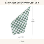 MACKENZIE-CHILDS Set of 4 Cotton Napkins, Cloth Dinner Napkins, Dark Green Check - Image 4