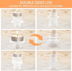 30 Pcs Glass Candlestick Holders Tealight Candle Holders, Double Side Taper Candle Holders for Dining Table Decor Birthday Centerpiece Wedding, Clear - Image 4