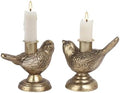 NIKKY HOME Vintage Gold Taper Candle Holders Set of 2, Bird Figurine Decor by NIKKYHOME