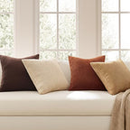 Topfinel Beige Brown Gradient Farmhouse Pillow Case 24x24 Decorative Pillow Covers Set of 4 Rustic Modern Soft Corduroy Striped Cushion Covers for Sofa Couch Living Room Bedroom - Image 3