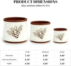 Terracotta Pots, 8+6+4 Inch Plant Pots, 3 Pcs with Drainage Holes - Image 2